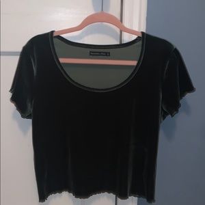 Abercrombie dark green velvet short sleeve tee